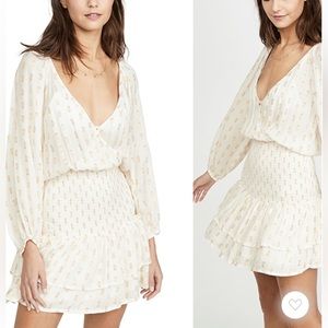 Suboo white and gold Mae minidress EUC size XS